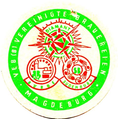 magdeburg md-st diamant diamant gemein 1a (rund215-veb b vereinigte-gr�nrot) 